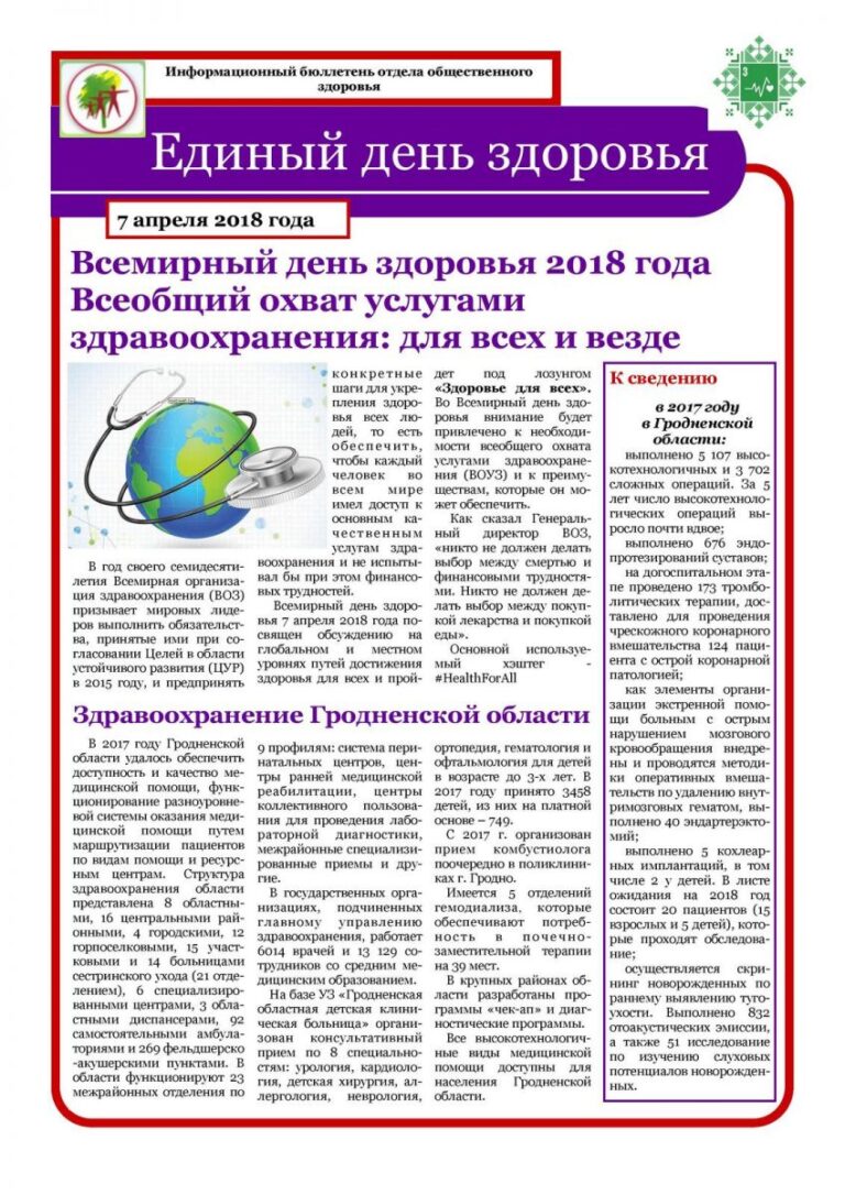 7 апреля – Всемирный день здоровья